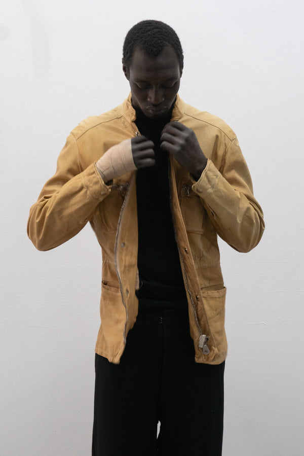 italian tattoo leather jacket