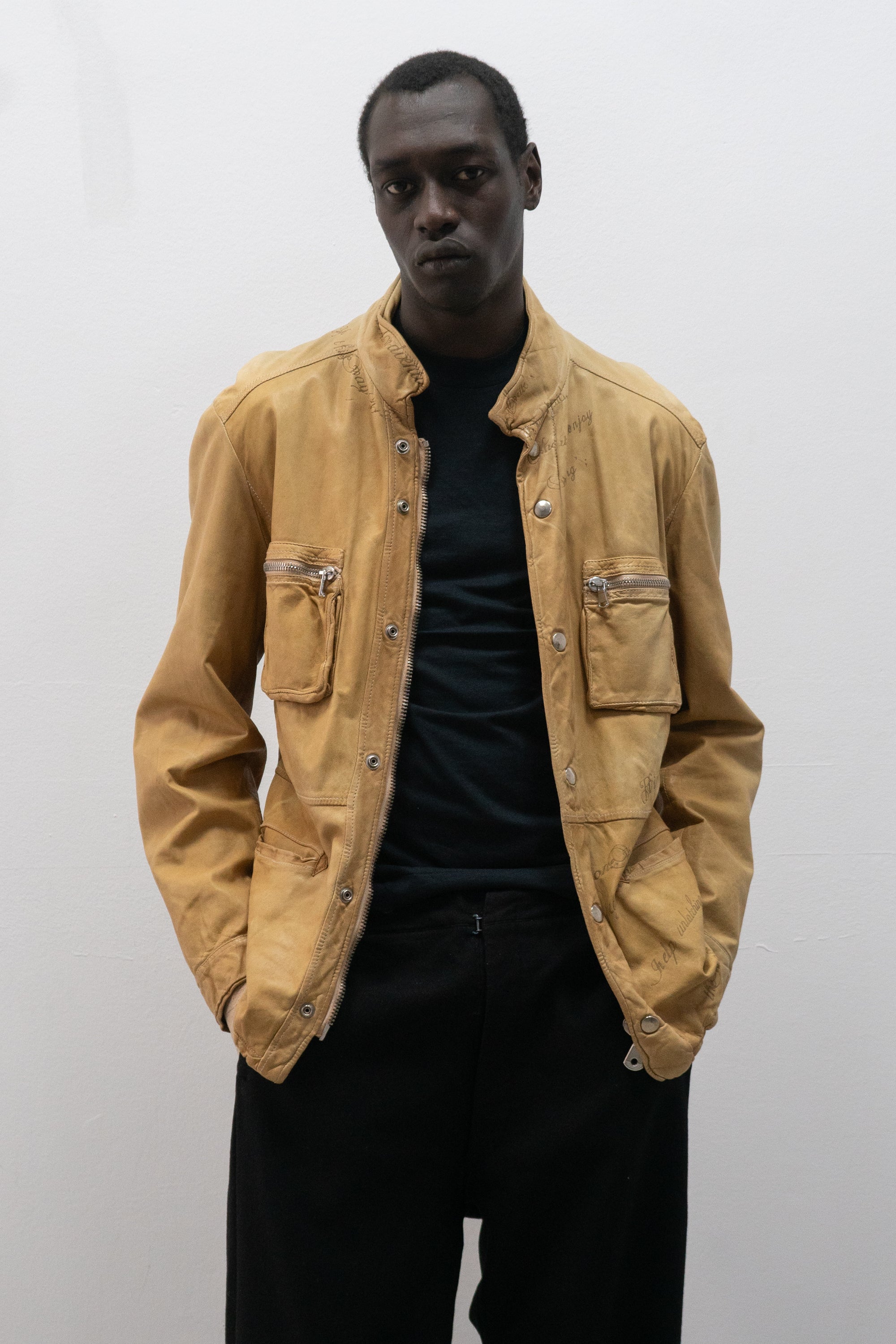 italian tattoo leather jacket