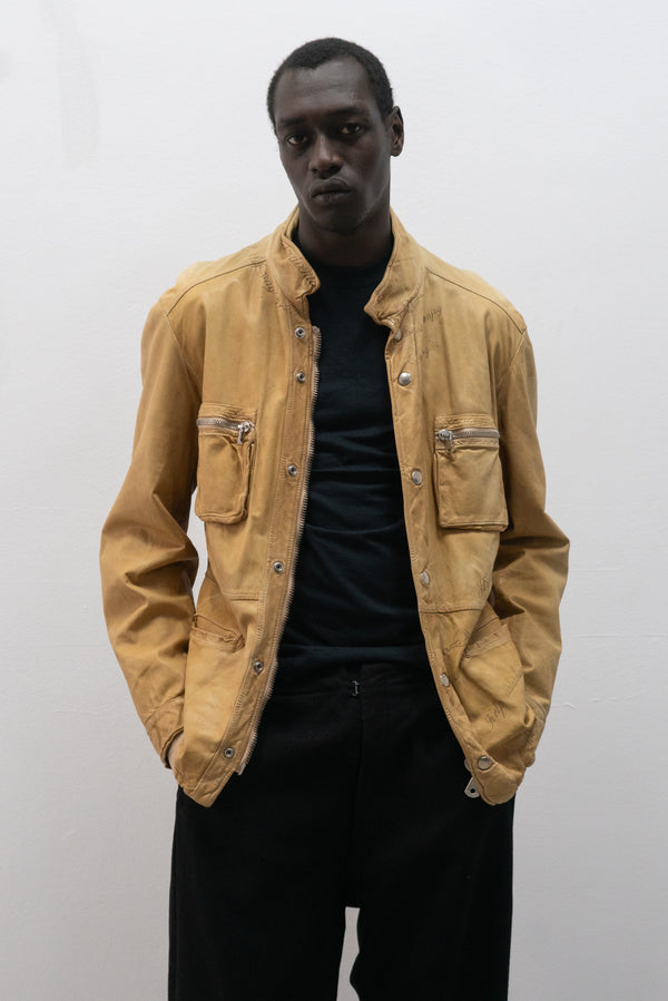 italian tattoo leather jacket