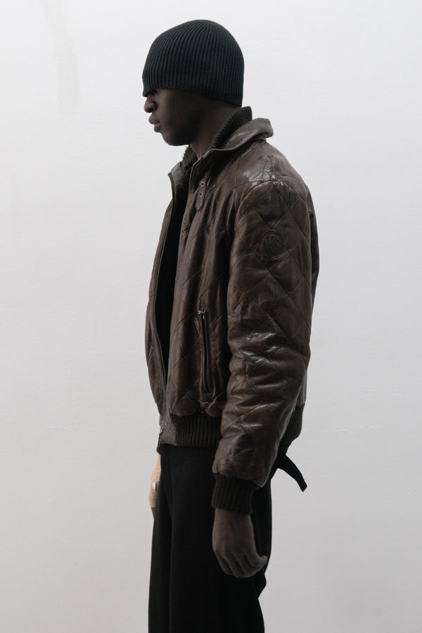 italian leather bomber jacket