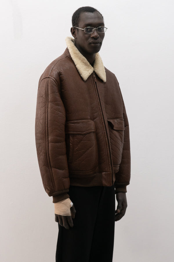 1980s emporio armani shearling jacket
