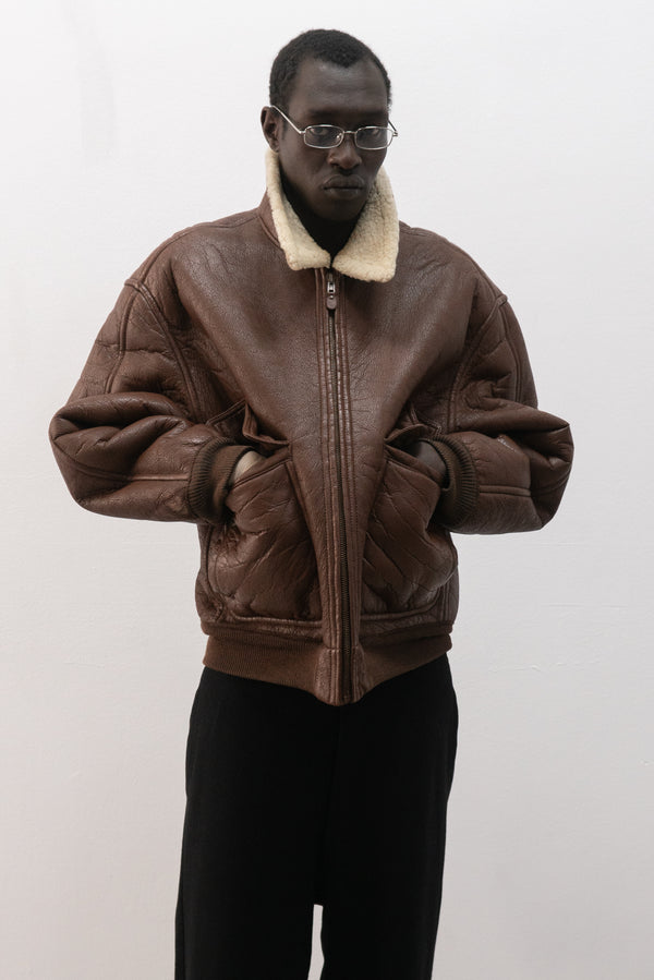 1980s emporio armani shearling jacket