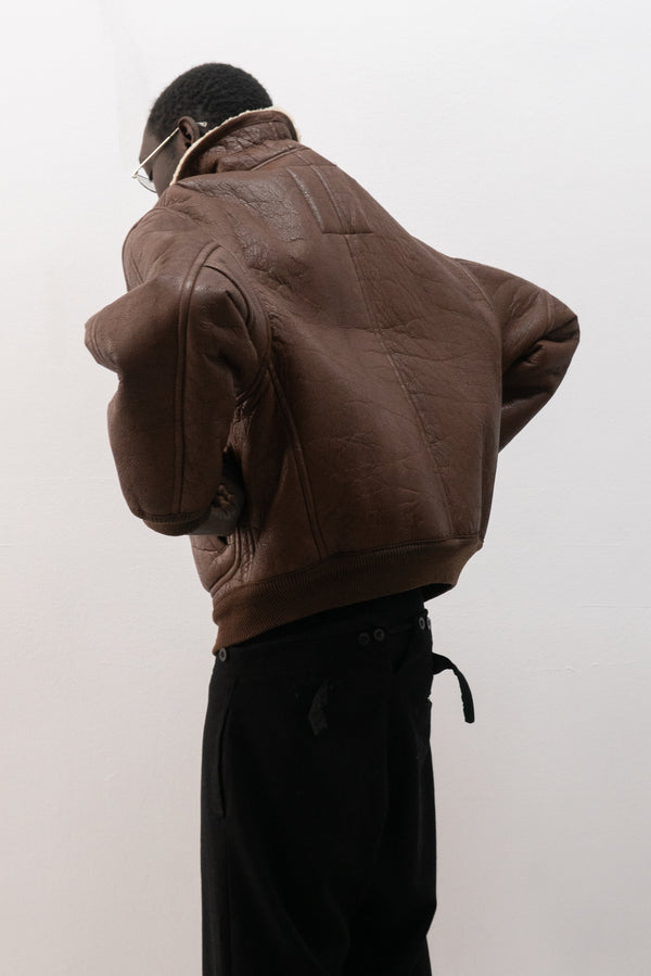 1980s emporio armani shearling jacket