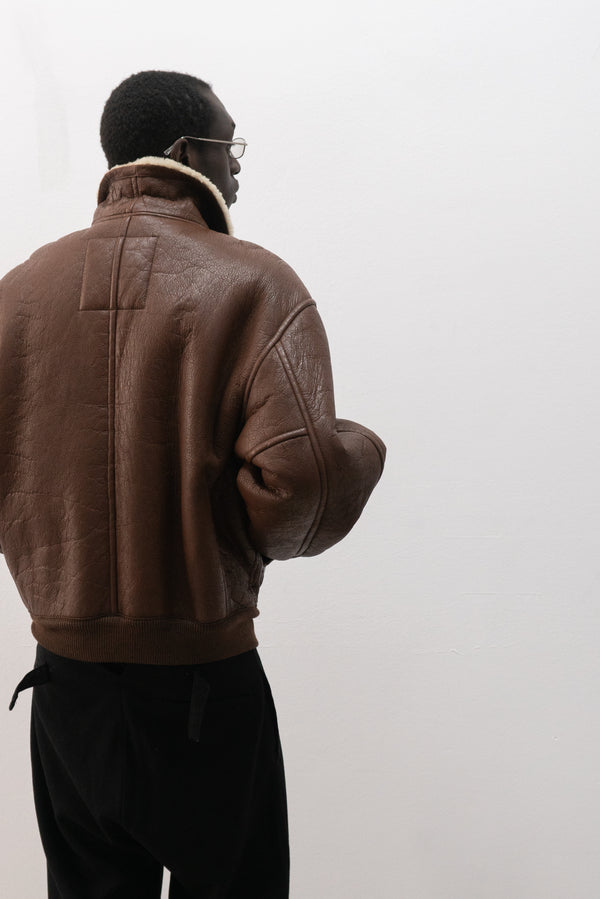 1980s emporio armani shearling jacket