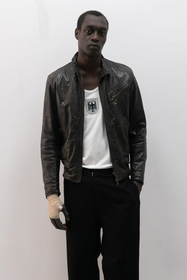 italian leather bomber jacket