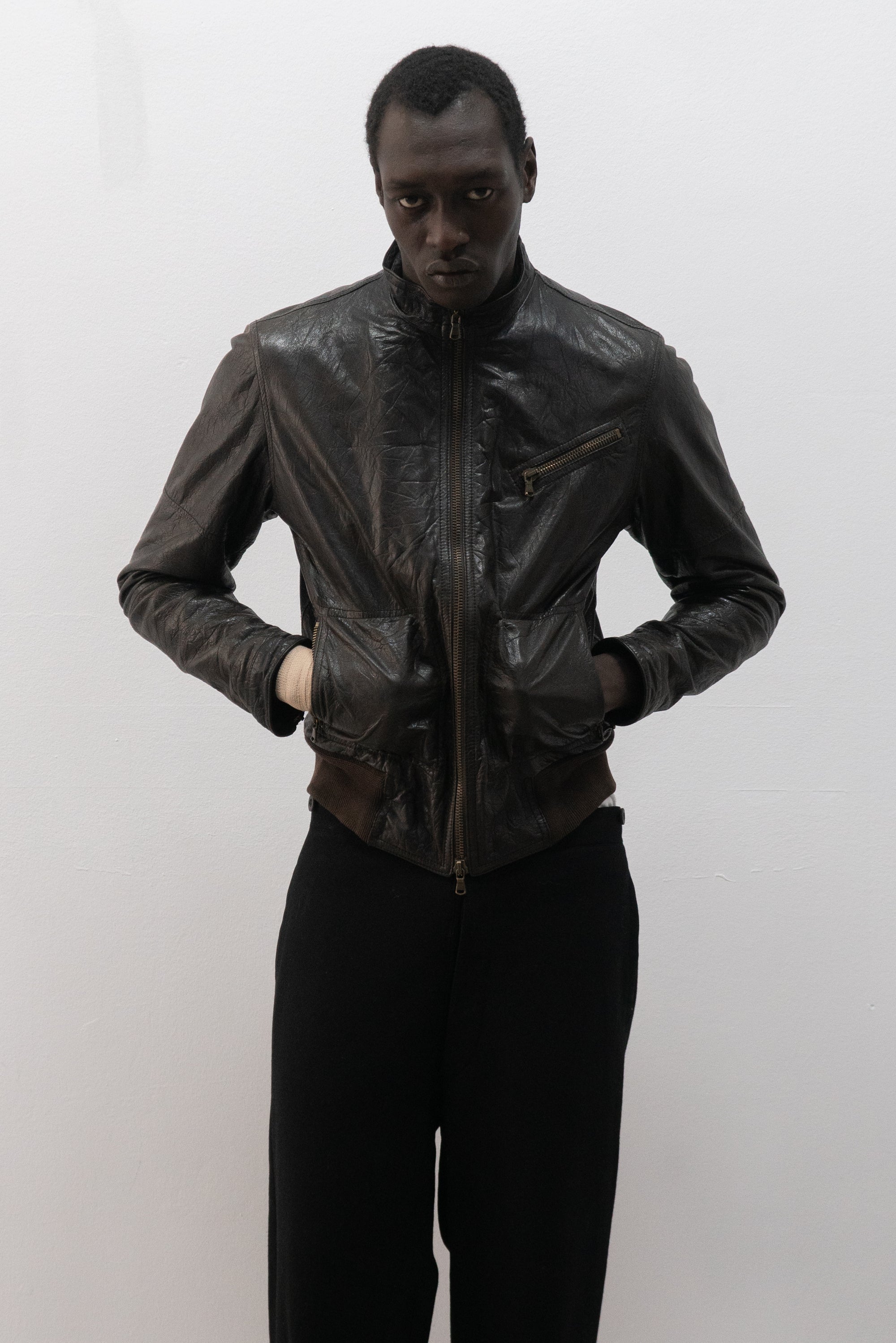 italian leather bomber jacket