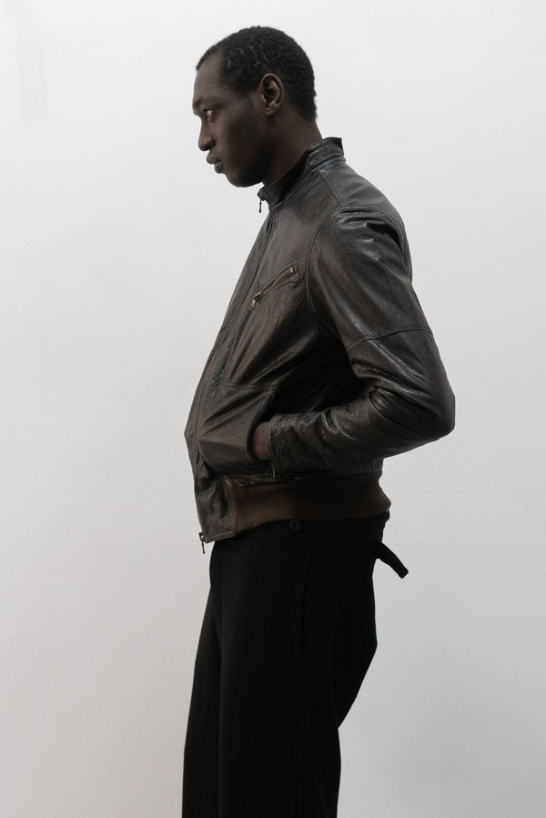 italian leather bomber jacket