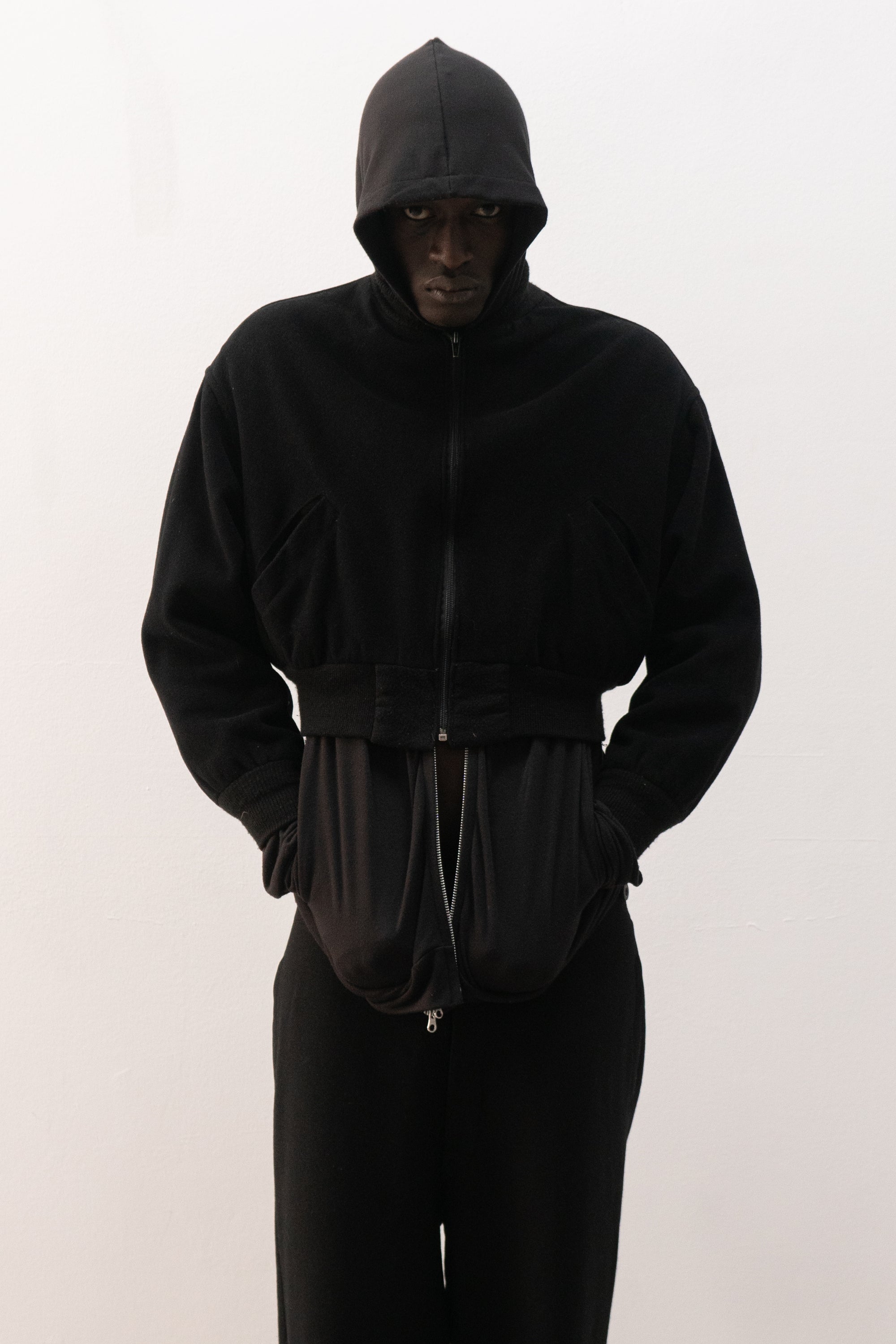 cropped wool bomber jacket