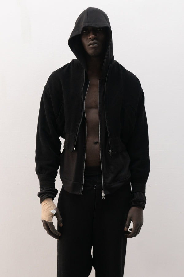 cropped wool bomber jacket