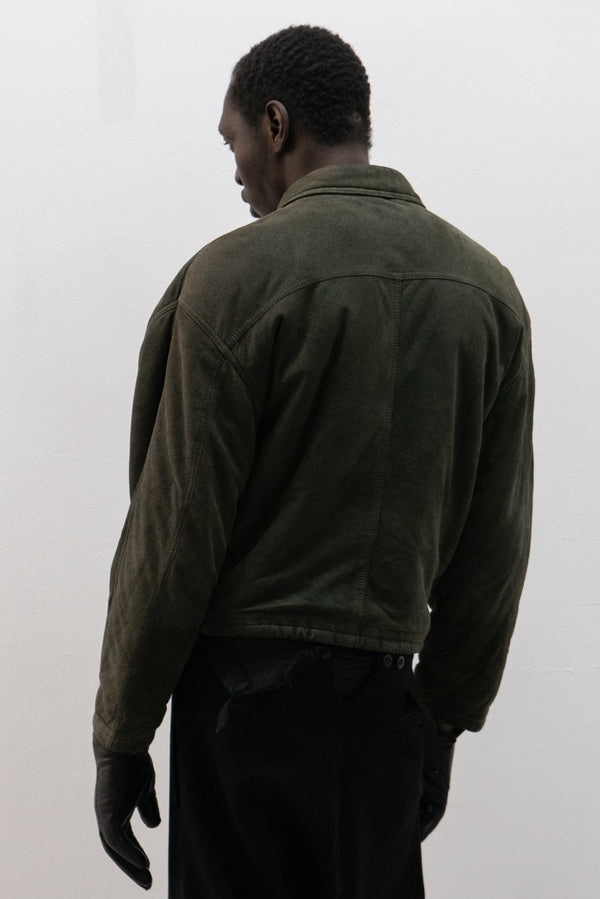 giorgio armani le collezioni suede leather biker jacket