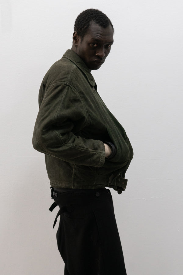 giorgio armani le collezioni suede leather biker jacket