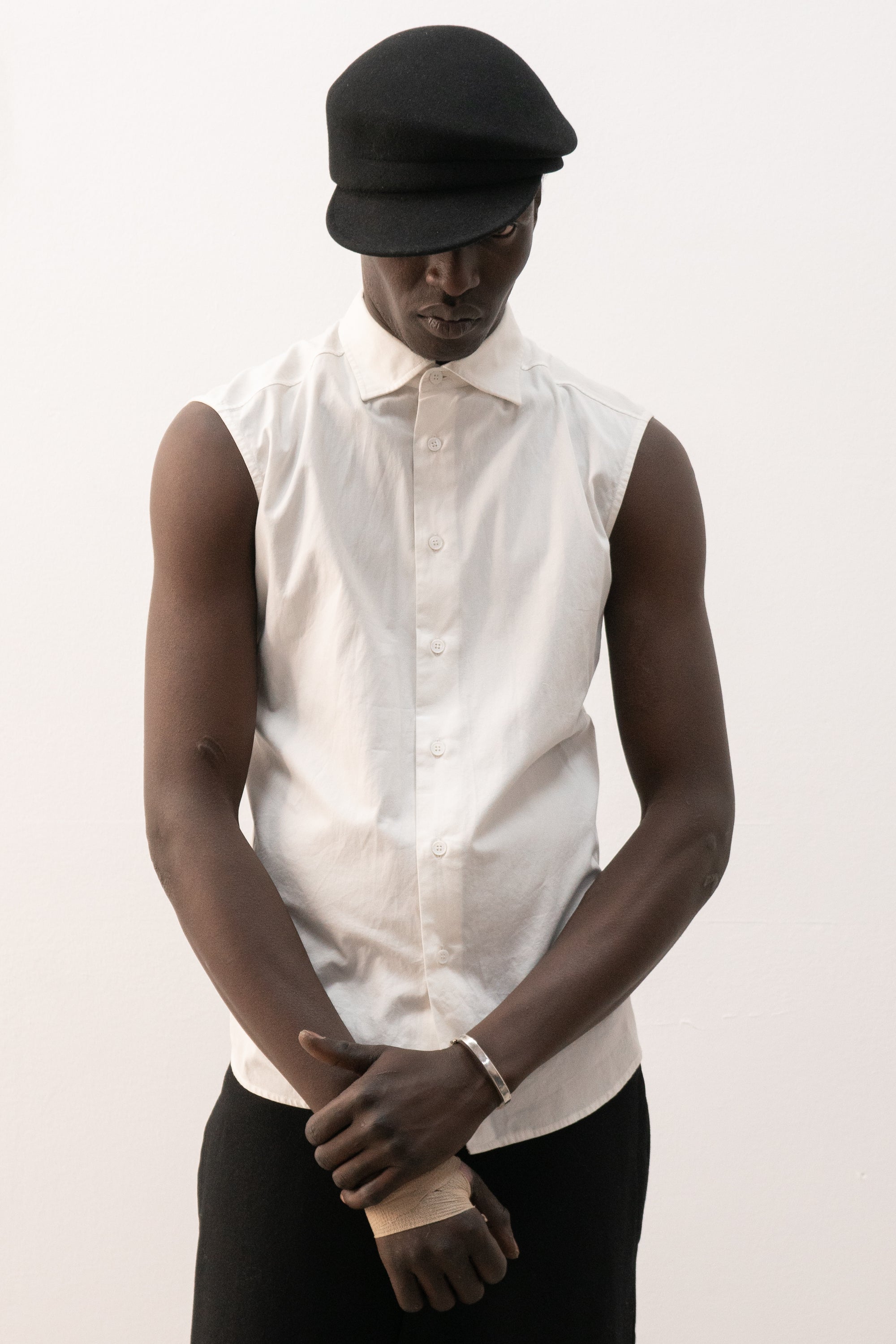 raf simons back zip button up shirt