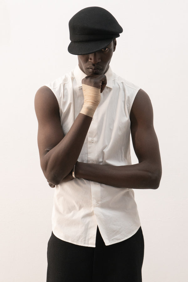 raf simons back zip button up shirt