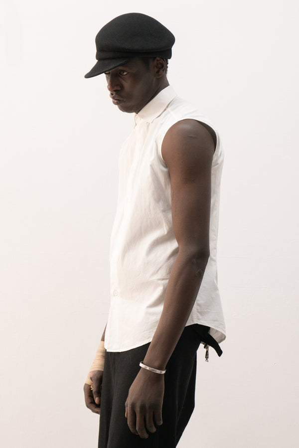 raf simons back zip button up shirt