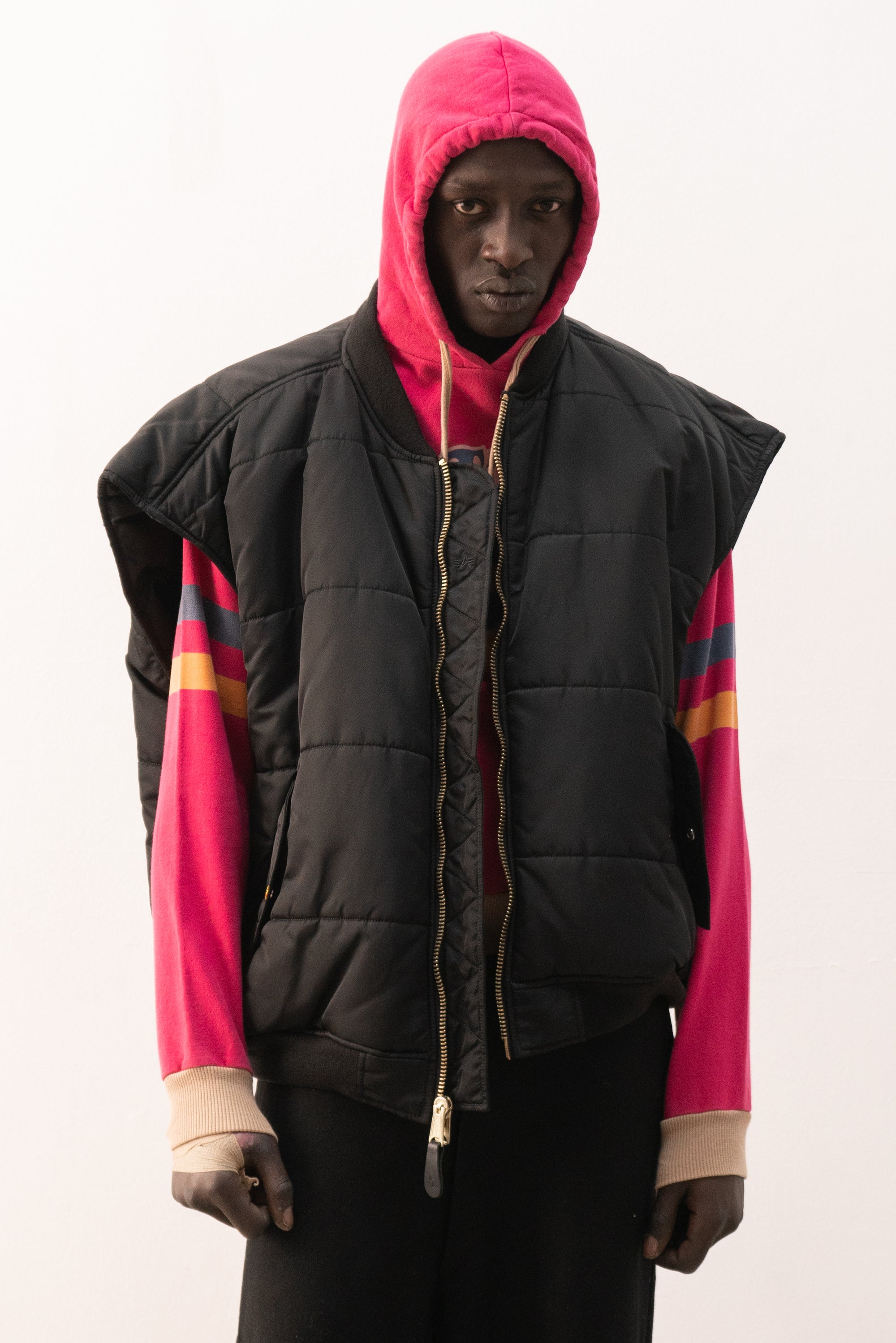 vetements x alpha industries reversible padded vest