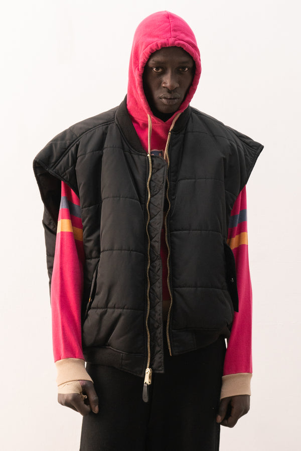 vetements x alpha industries reversible padded vest