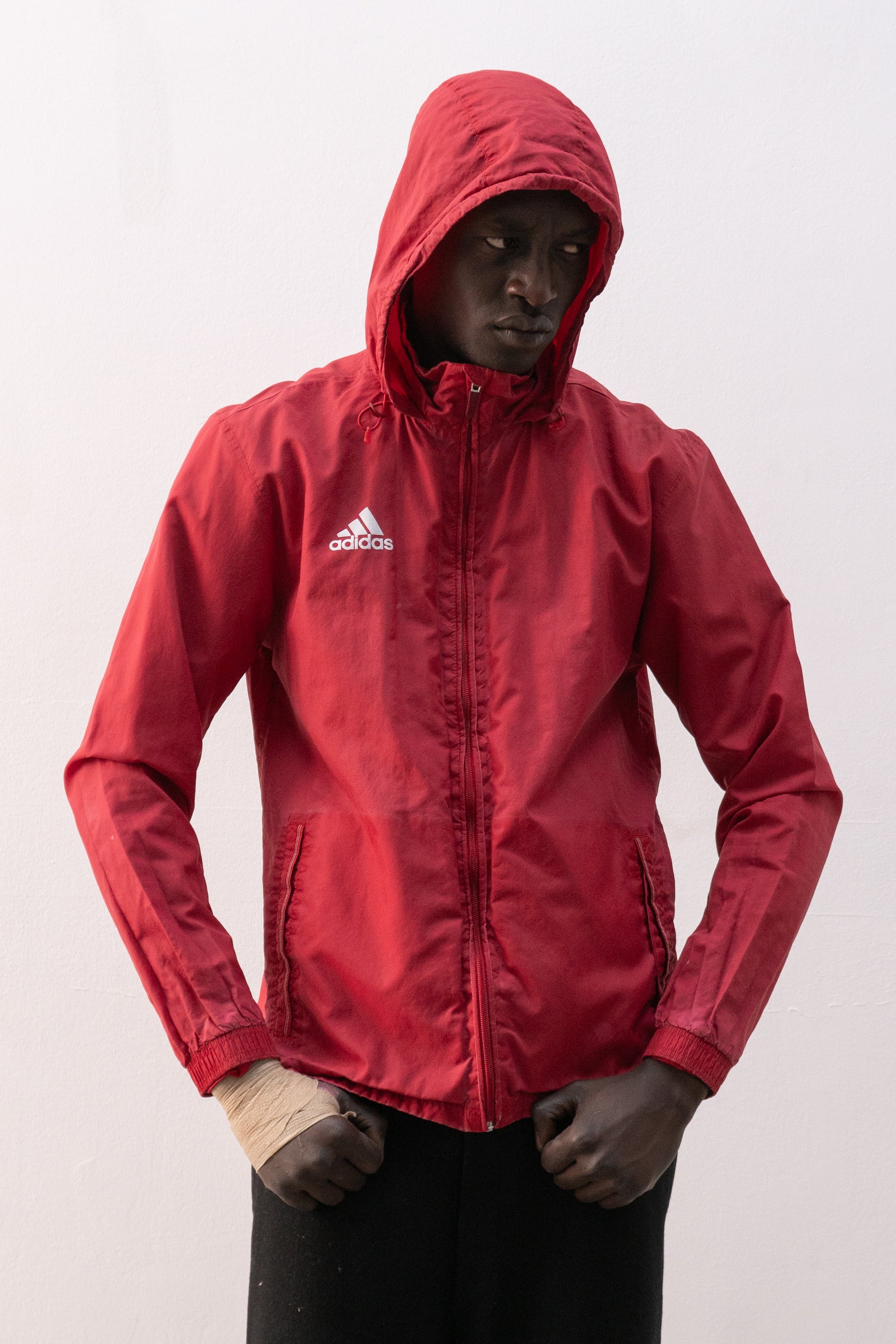 adidas faded workout jacket