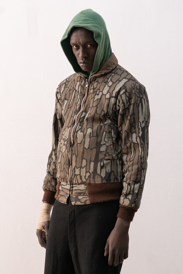 1980s rebark camo bomber jacket