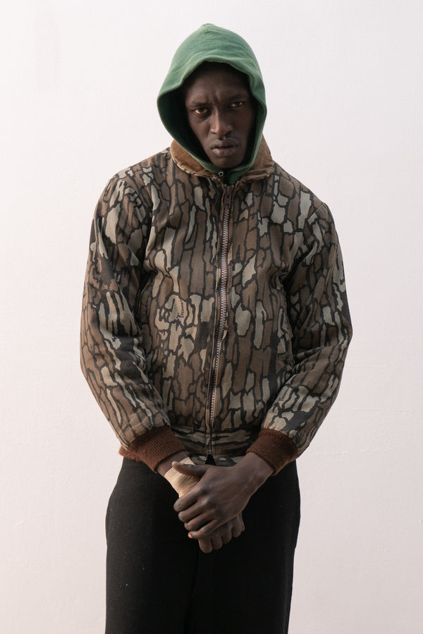 1980s rebark camo bomber jacket