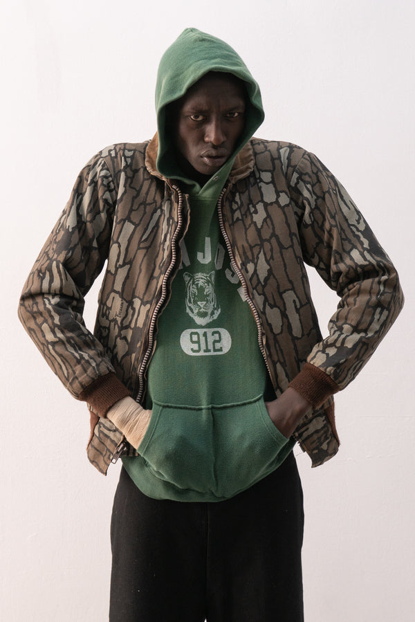 1980s rebark camo bomber jacket