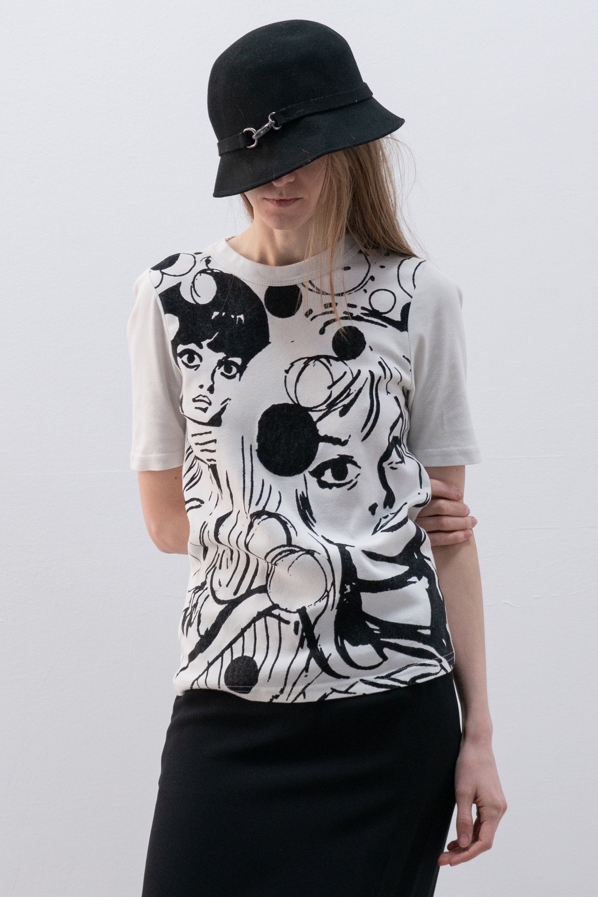 jean charles de castelbajac flock printed t-shirt