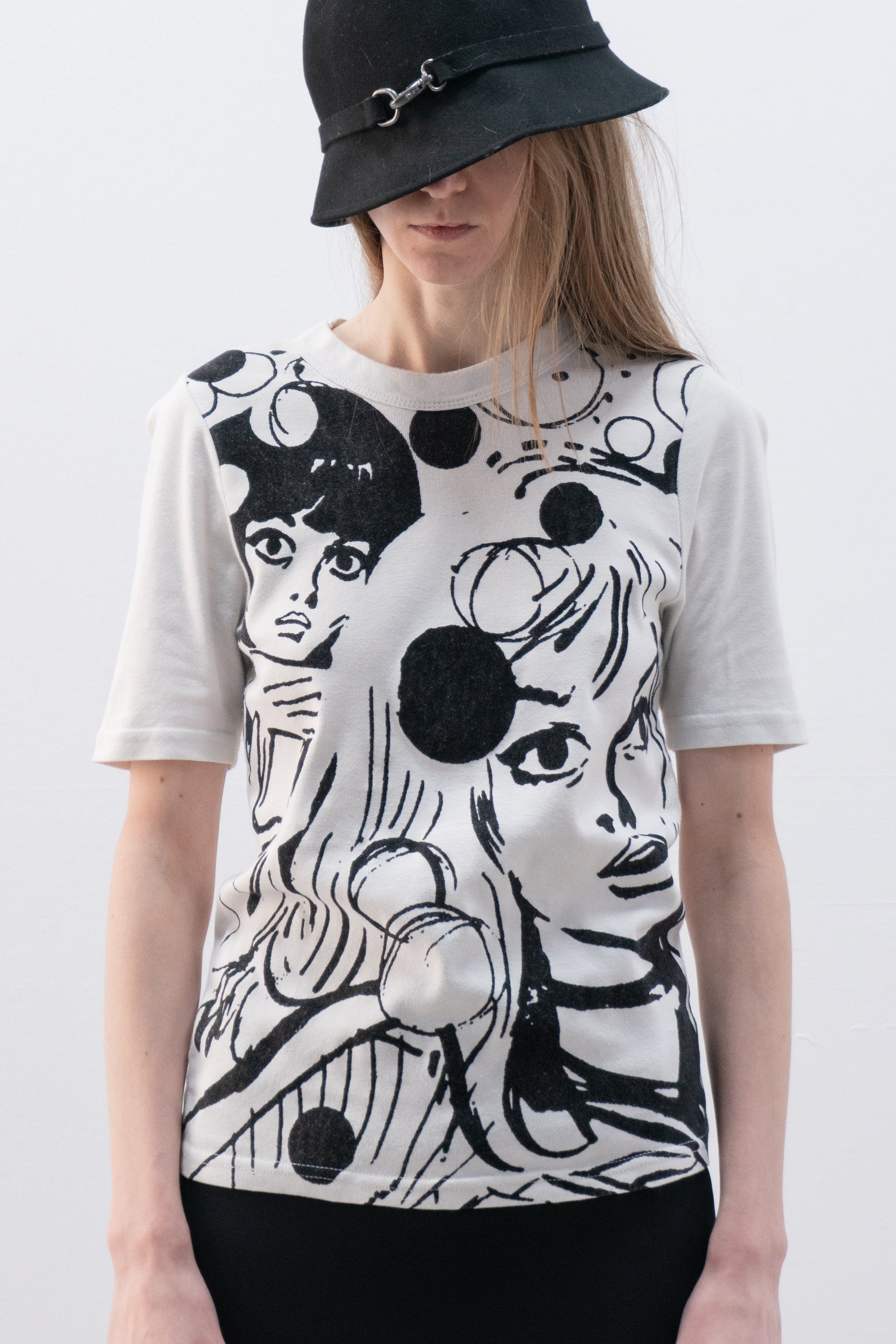 jean charles de castelbajac flock printed t-shirt