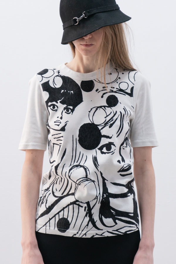jean charles de castelbajac flock printed t-shirt