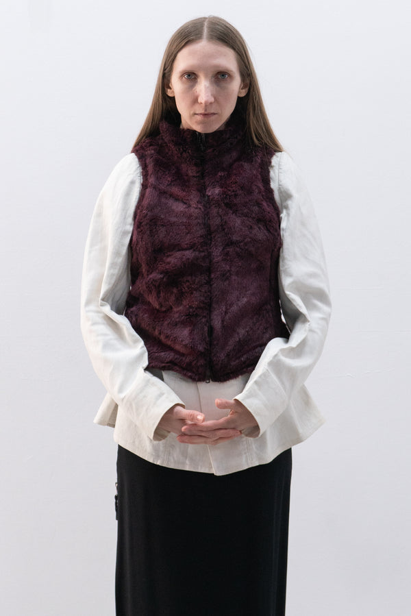 armani jeans reversible faux fur vest