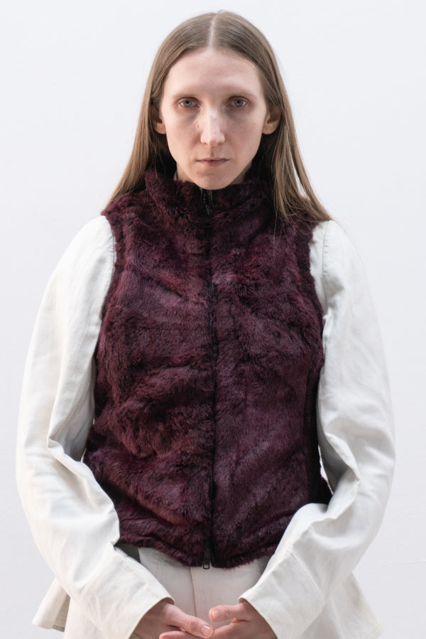 armani jeans reversible faux fur vest