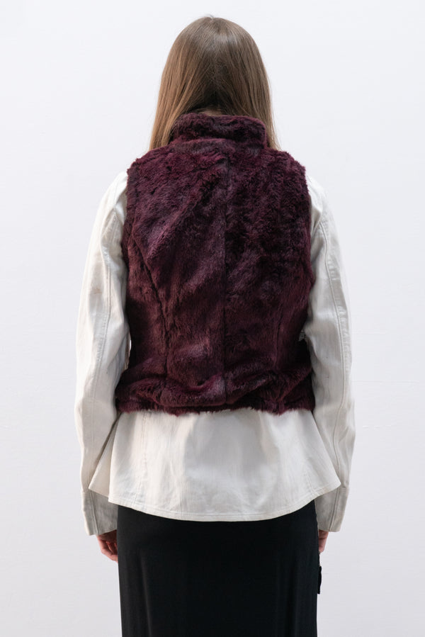 armani jeans reversible faux fur vest