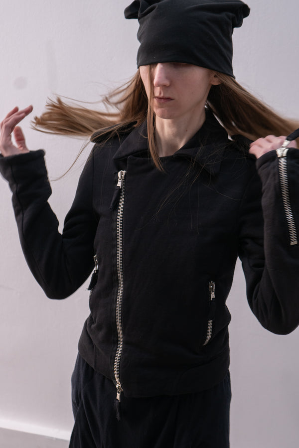 italian jersey biker jacket