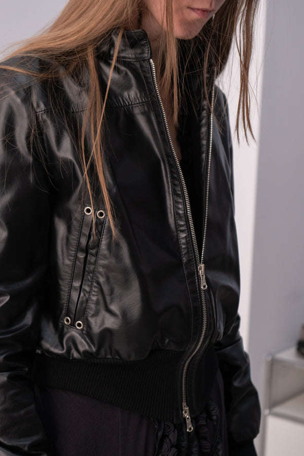 italian leather bomber jacket