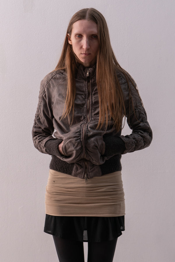 giorgio brato leather bomber jacket
