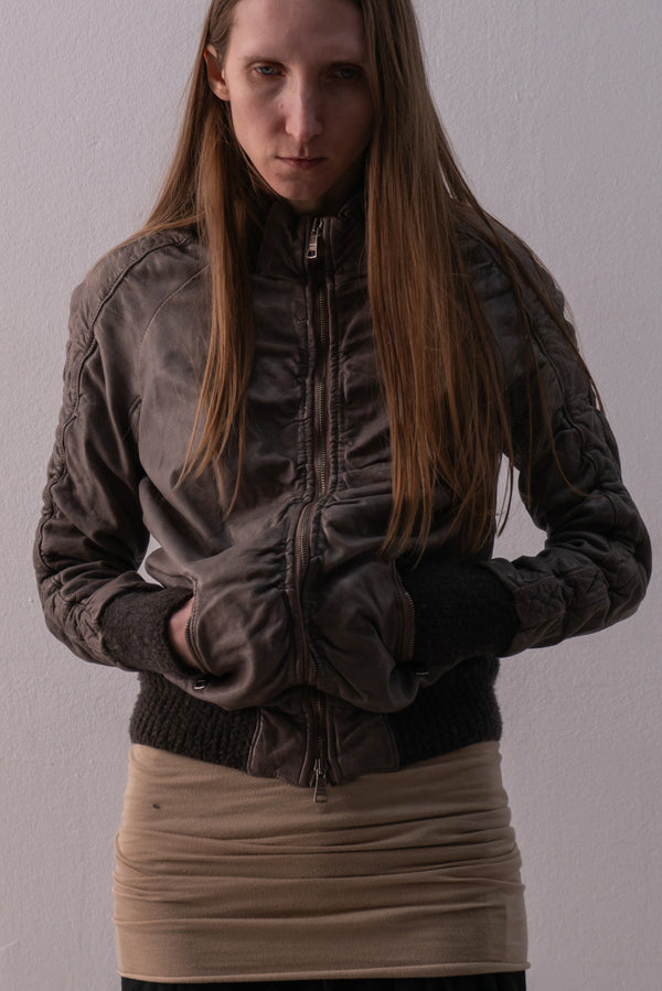 giorgio brato leather bomber jacket