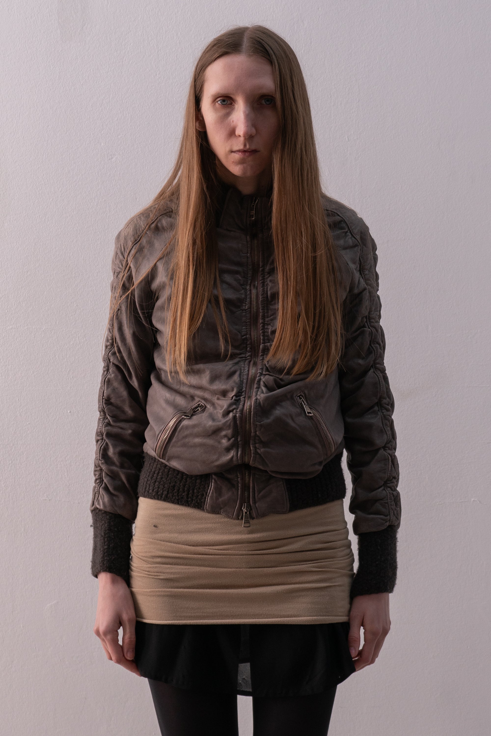giorgio brato leather bomber jacket
