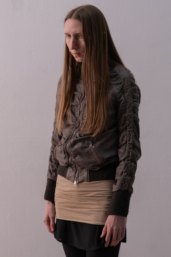 giorgio brato leather bomber jacket