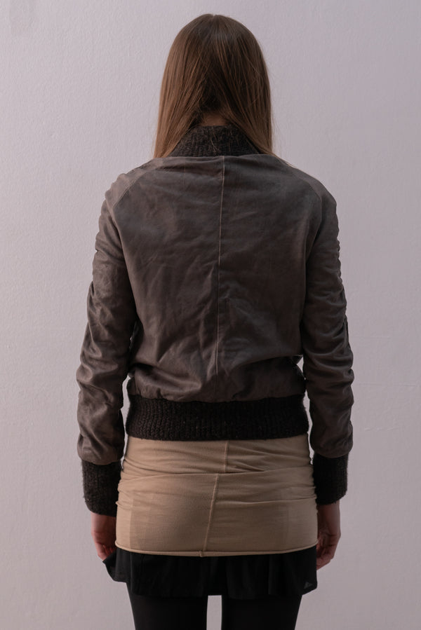 giorgio brato leather bomber jacket