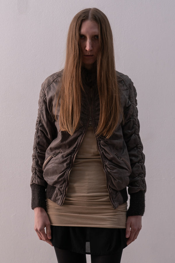 giorgio brato leather bomber jacket