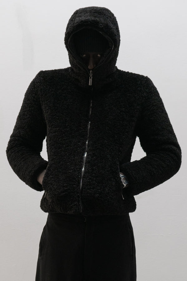 romeo gigli reversible faux fur / puffer hybrid jacket