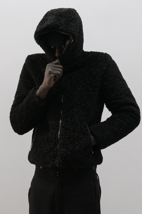romeo gigli reversible faux fur / puffer hybrid jacket