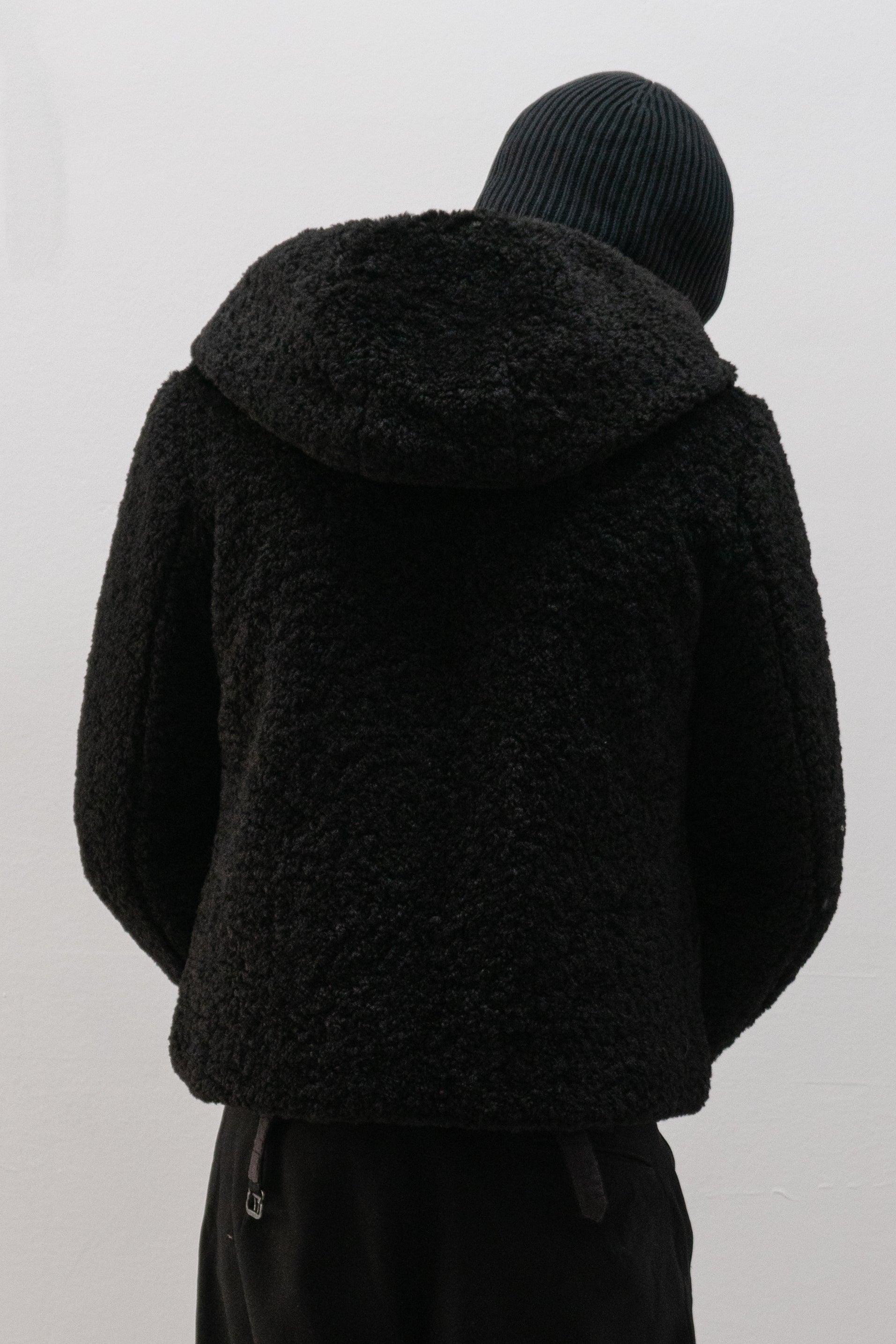 romeo gigli reversible faux fur / puffer hybrid jacket