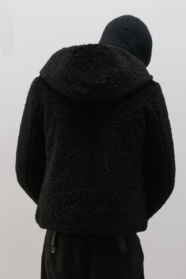 romeo gigli reversible faux fur / puffer hybrid jacket