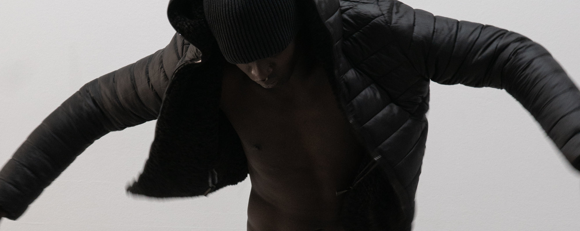 romeo gigli reversible faux fur / puffer hybrid jacket