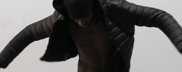 romeo gigli reversible faux fur / puffer hybrid jacket
