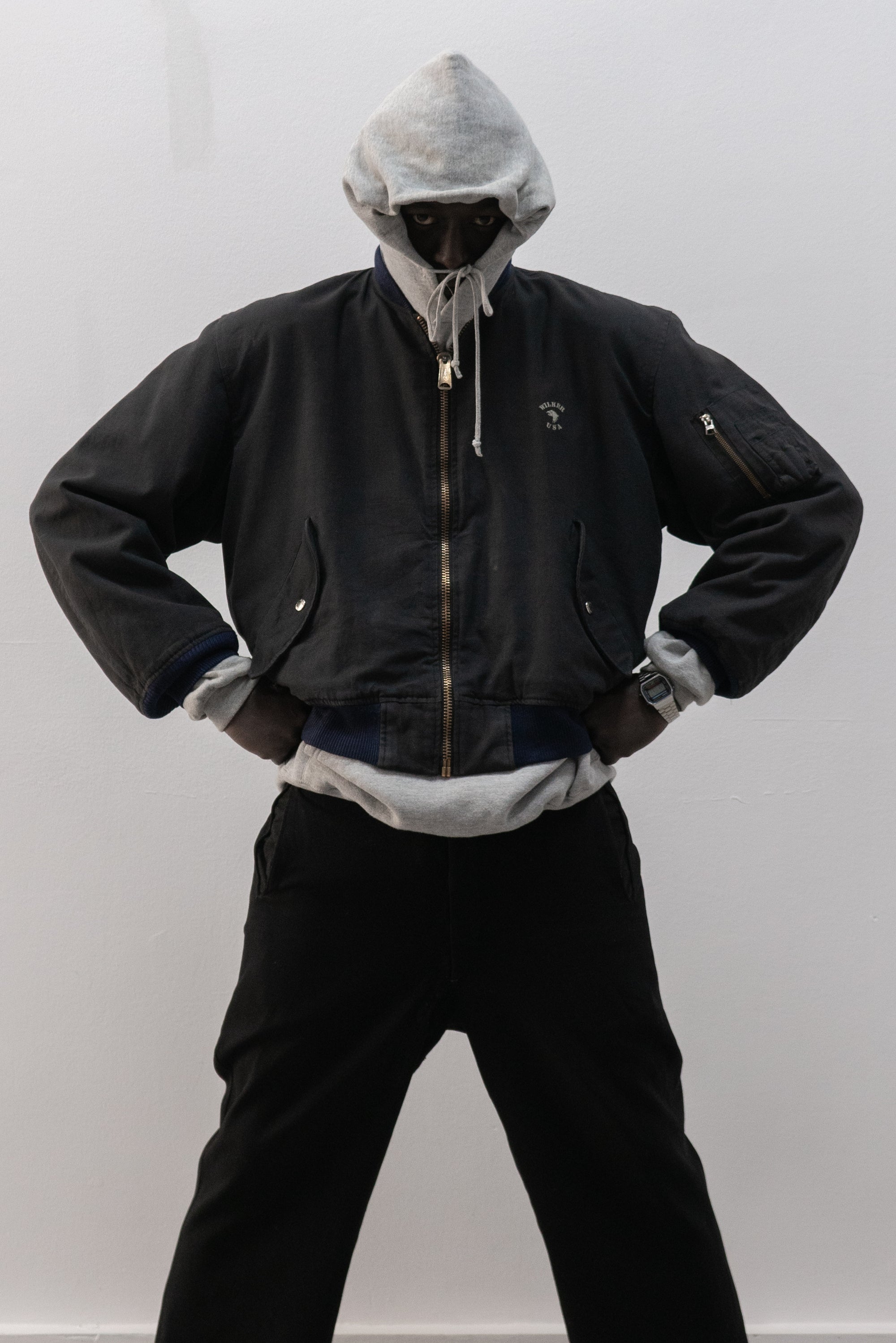 1980s wilker industries cotton shell bomber jacket