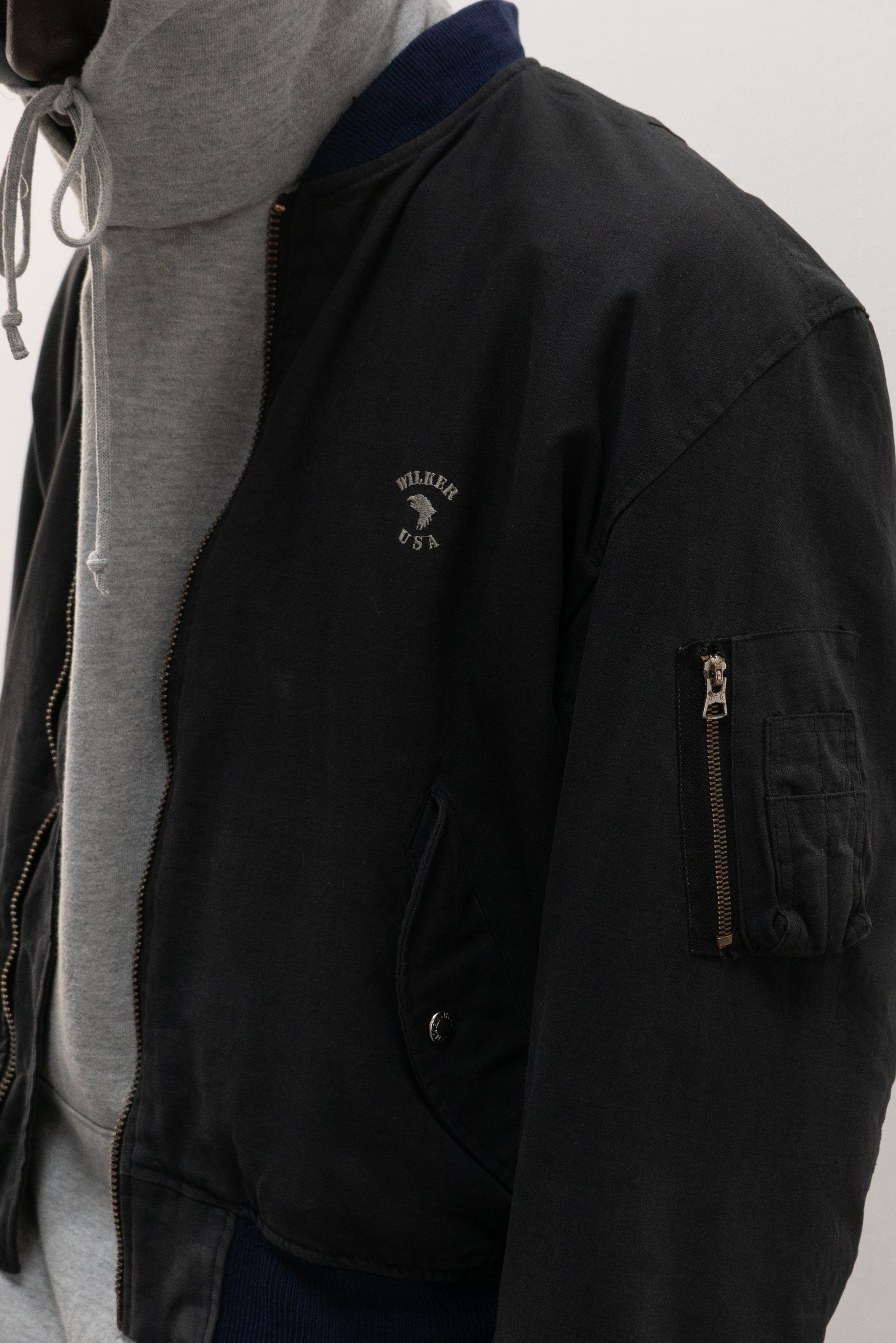1980s wilker industries cotton shell bomber jacket