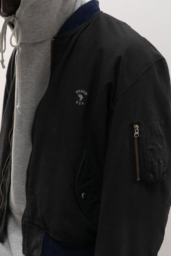 1980s wilker industries cotton shell bomber jacket