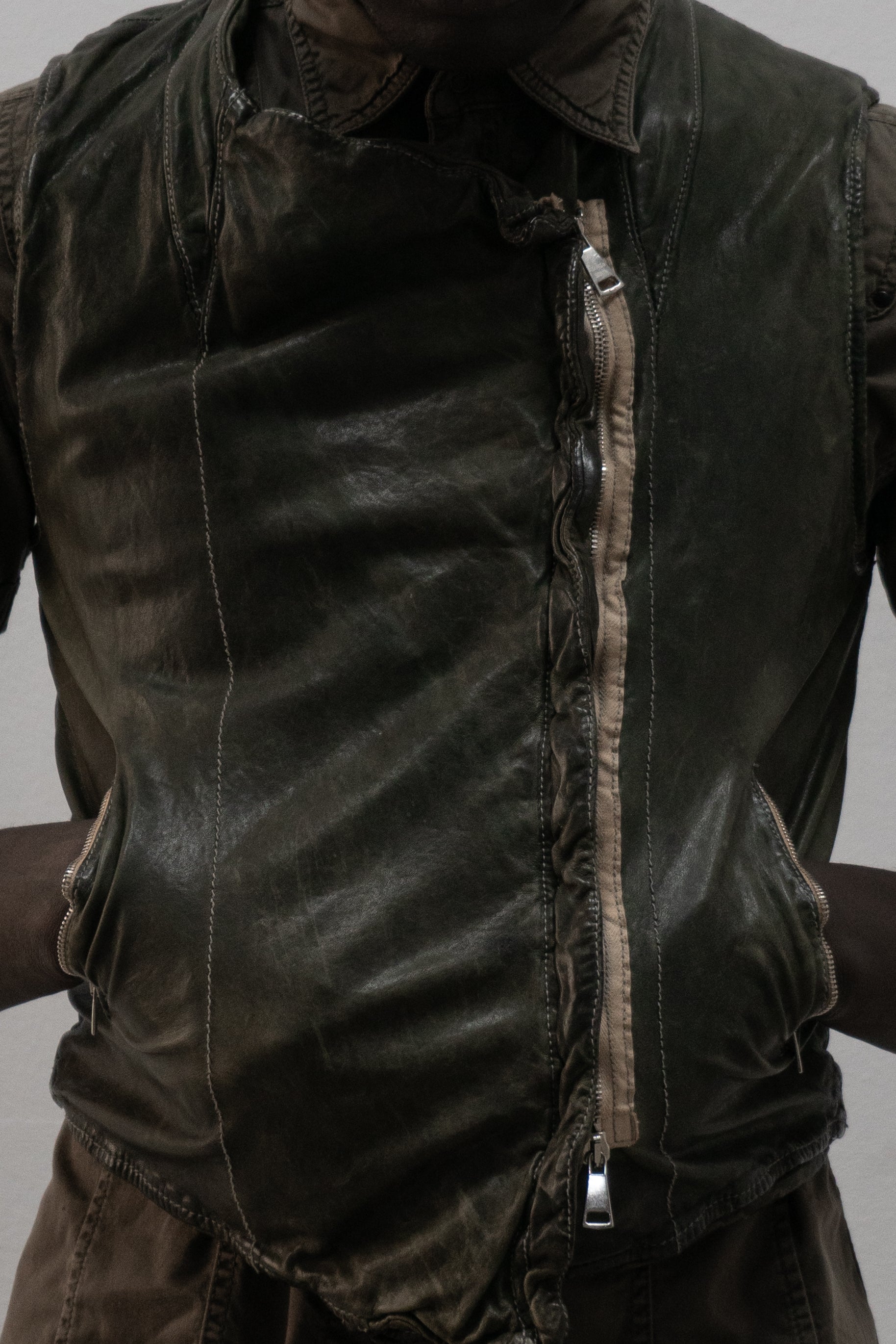 giorgio brato leather vest
