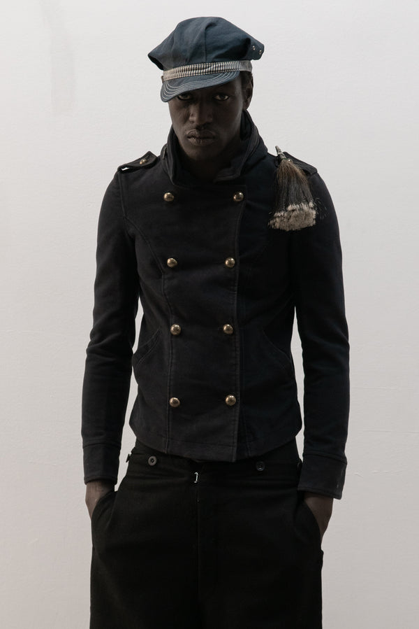 italian designer double breasted moleskin jacket