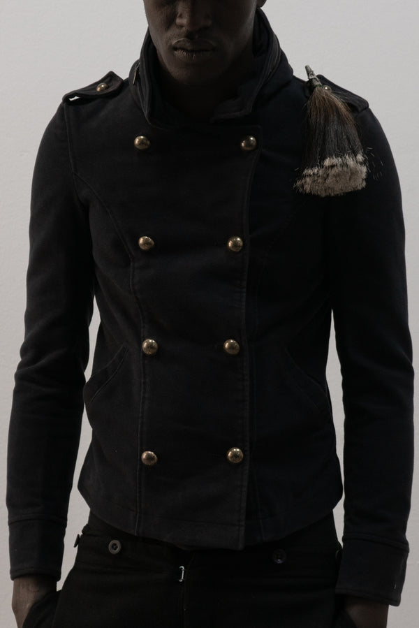 italian designer double breasted moleskin jacket